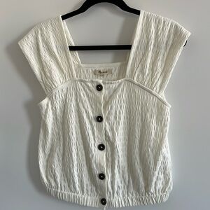Madewell Cream-colored Square Neck Top, Size XS
